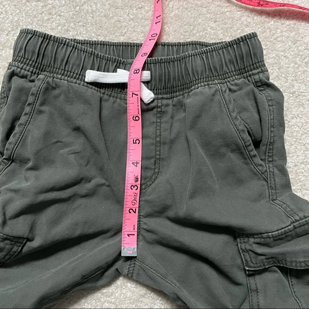H&M Green Pull On Elastic Waist Cotton Cargo Pants Boys Size 6-7 - Picture 4 of 7
